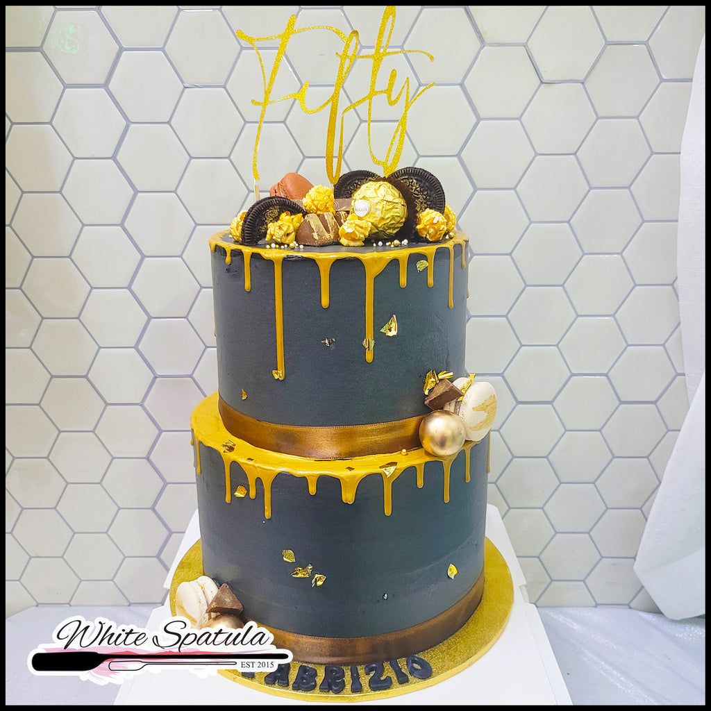 Classic Black and Gold Buttercream Cake