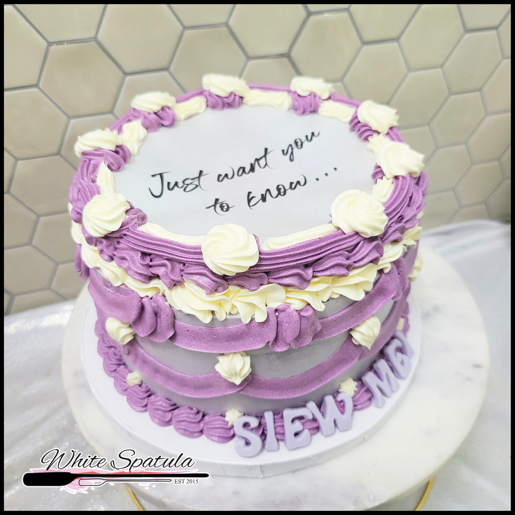 Purple Vintage Burnaway Buttercream Cake