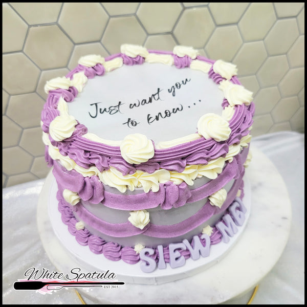 Purple Vintage Burnaway Buttercream Cake