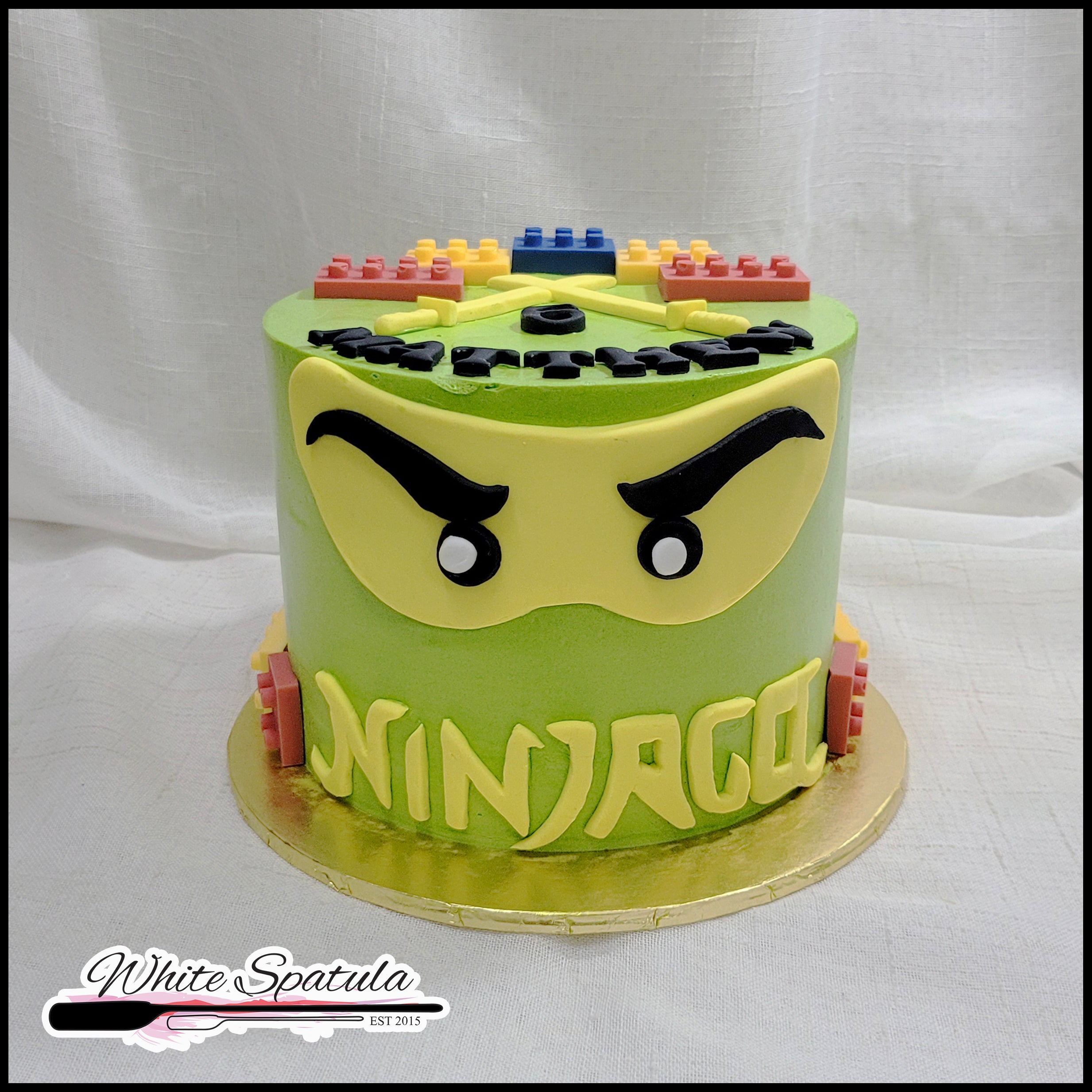 Lego Theme icing image Ombre Cake - Ninjago – BakeAvenue