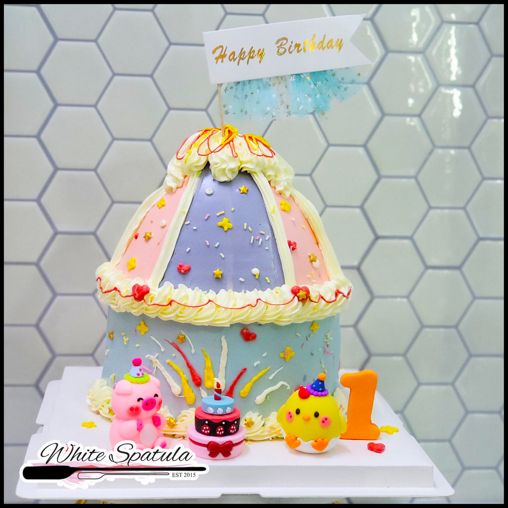 3D Circus Animal Buttercream Cake