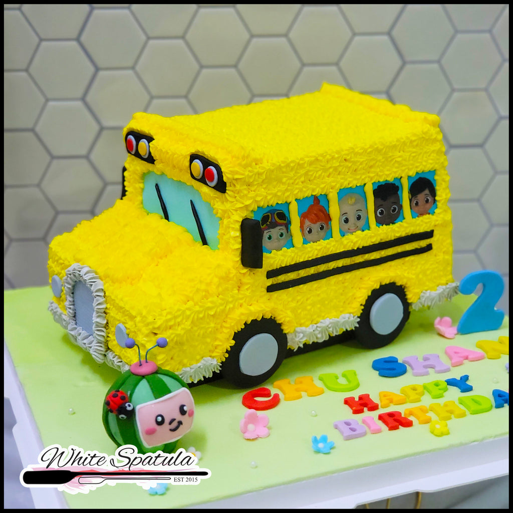 3D Coco Melon Bus Cake Buttercream Cake