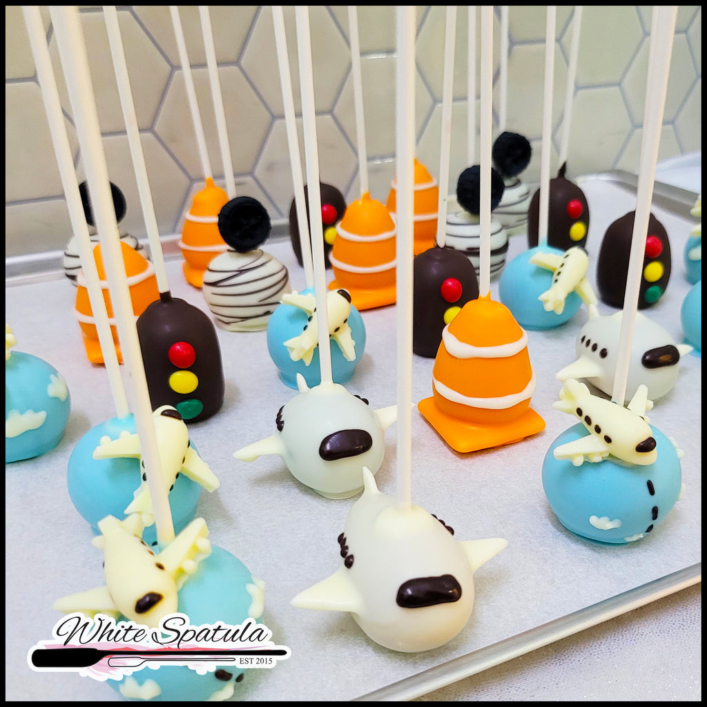 Airplane Themed Cake Pops