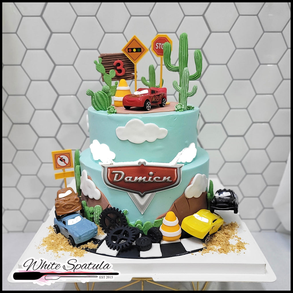 Cars Pit Stop Buttercream Cake