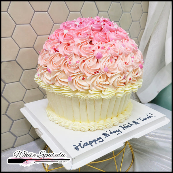 Giant Ombre Pink Cupcake Cake (Copy)