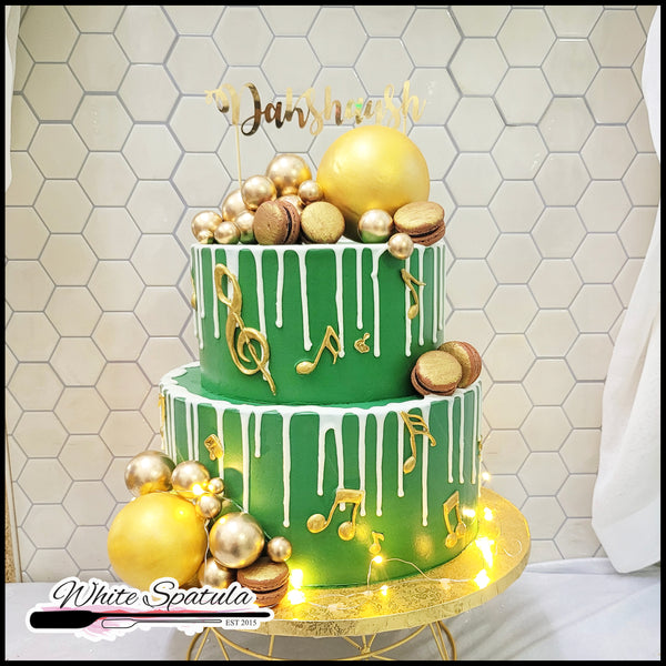 Golden Emerald Buttercream Cake