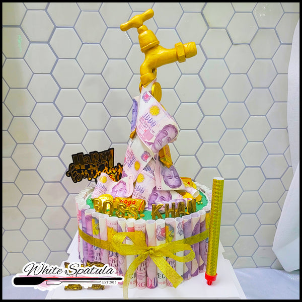 Anti-Gravity Overflowing Money Faucet Buttercream Cake