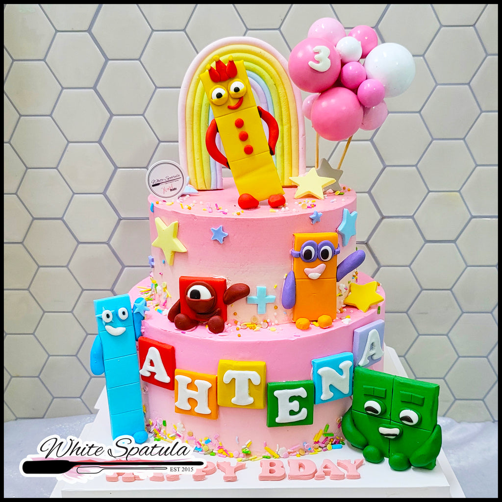 Pinkies Number Blocks Buttercream Cake