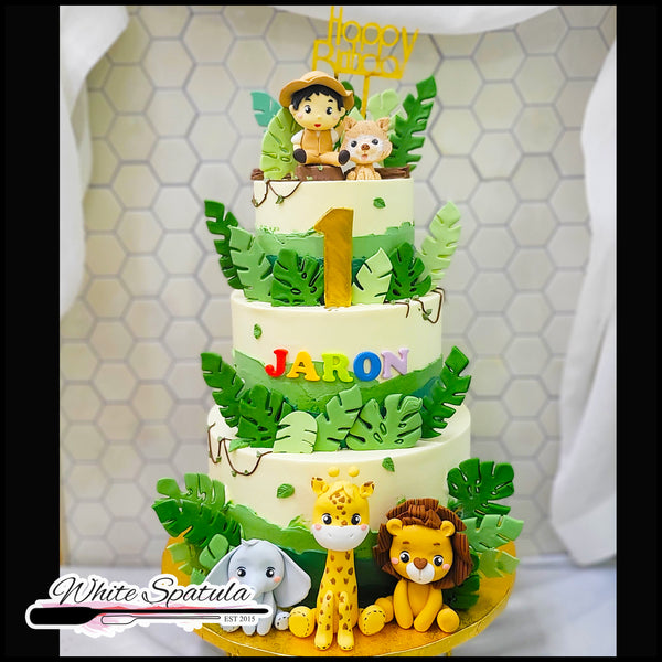 Jungle Boy in Safari Buttercream Cake