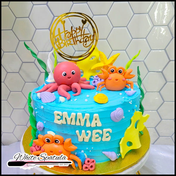 Under water sea creatures Buttercream Cake (Copy)