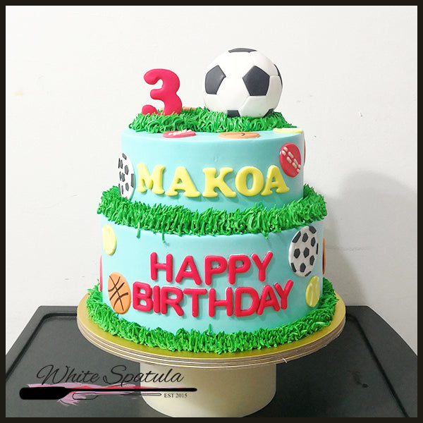 1261) 3 Tier Bronco Birthday Cake - ABC Cake Shop & Bakery