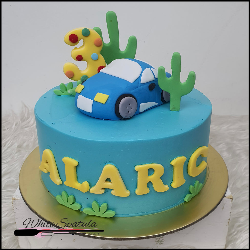 Car Buttercream Cake - White Spatula Singapore